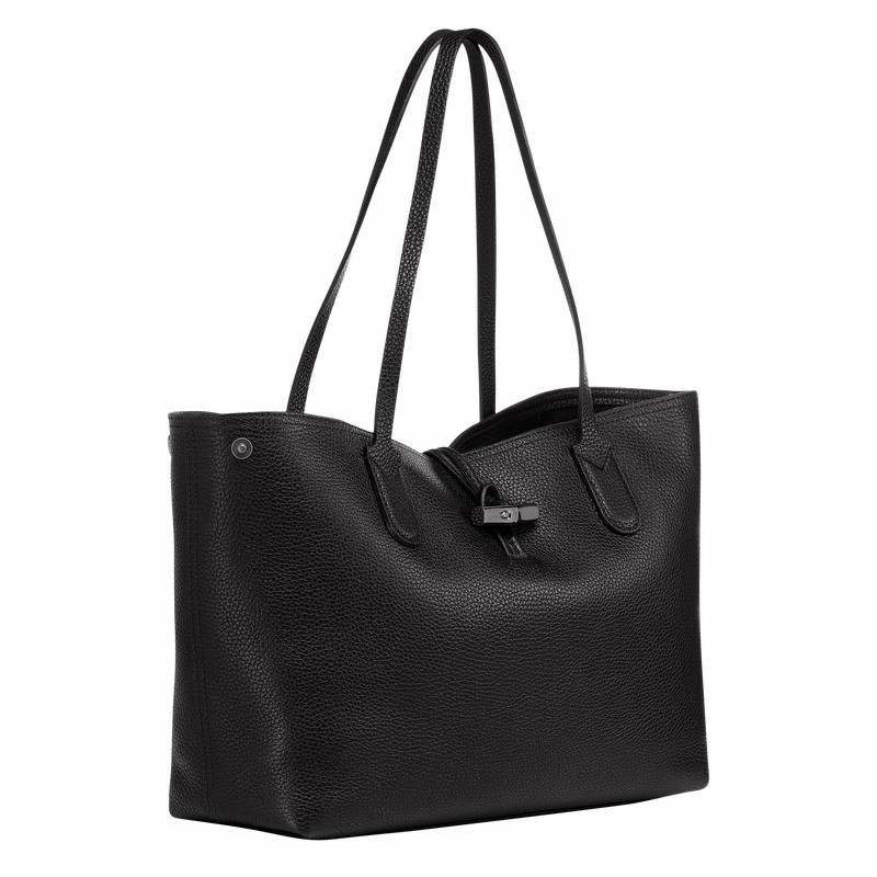 Longchamp Le Roseau Essential L Tote Tassen Dames Zwart Belgium | L2686968001