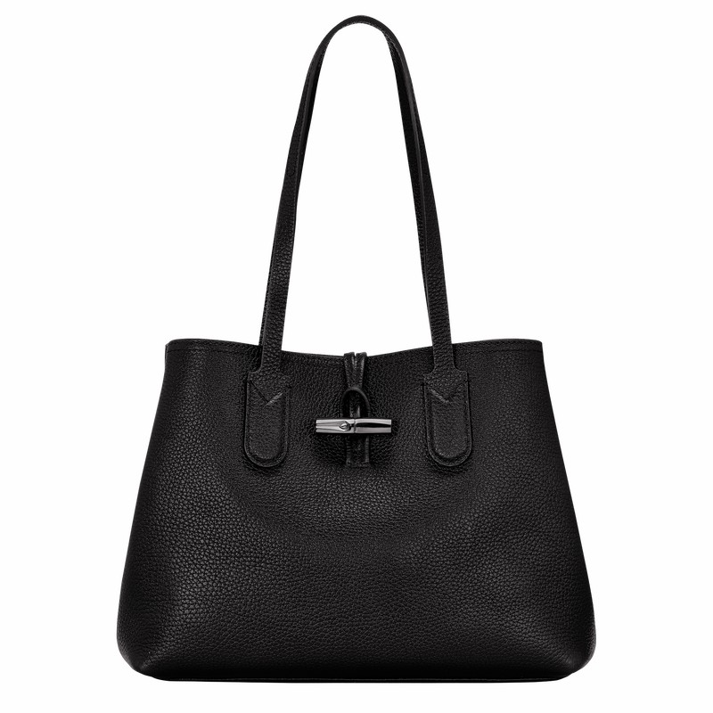 Longchamp Le Roseau Essential M Tote Tassen Dames Zwart Belgium | 10183968001