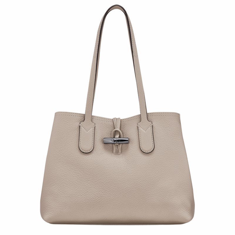 Longchamp Le Roseau Essential M Tote Tassen Dames Grijs Belgium | 10183968266