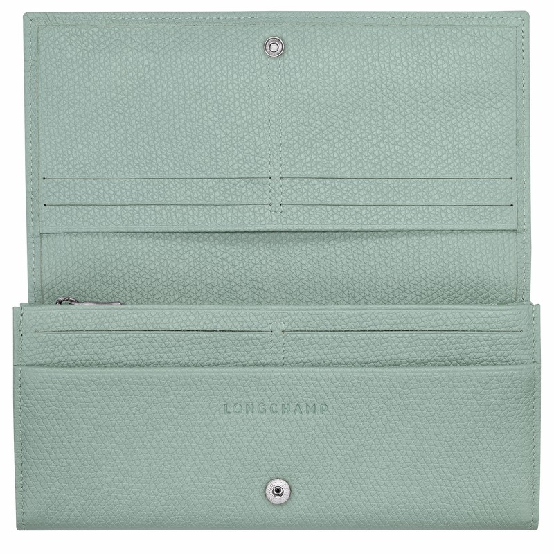 Longchamp Le Roseau Flap Portefeuille Dames Celadon Belgium | L3044HFP282