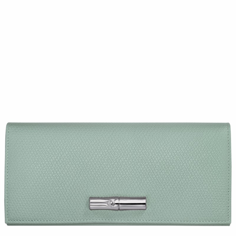 Longchamp Le Roseau Flap Portefeuille Dames Celadon Belgium | L3044HFP282