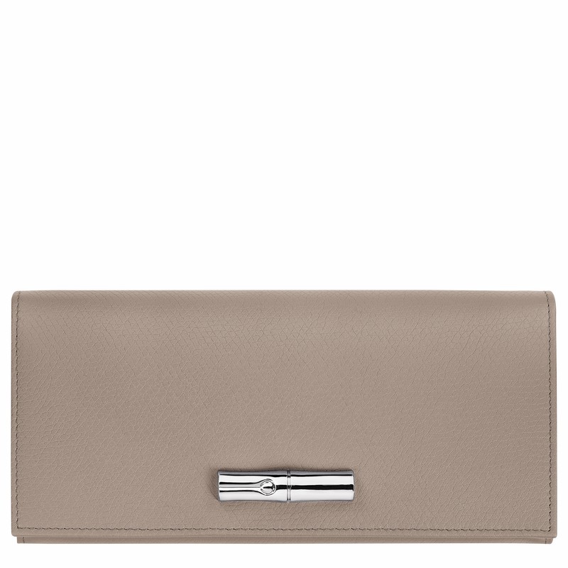 Longchamp Le Roseau Flap Portefeuille Dames Grijs Belgium | L3044HFP266