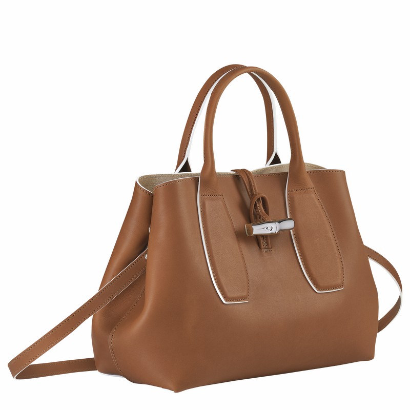 Longchamp Le Roseau M Handtas Dames Bruin Belgium | 10058HQS504