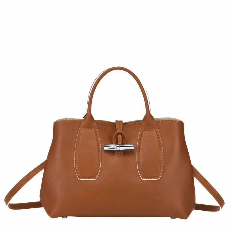 Longchamp Le Roseau M Handtas Dames Bruin Belgium | 10058HQS504