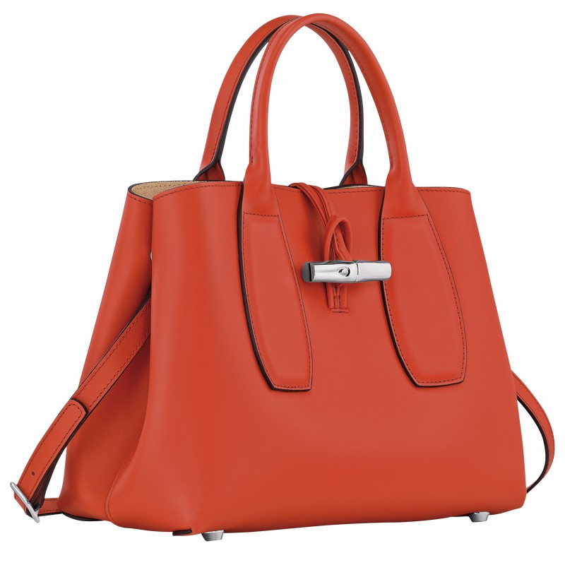 Longchamp Le Roseau M Handtas Dames Oranje Belgium | 10058HCL685