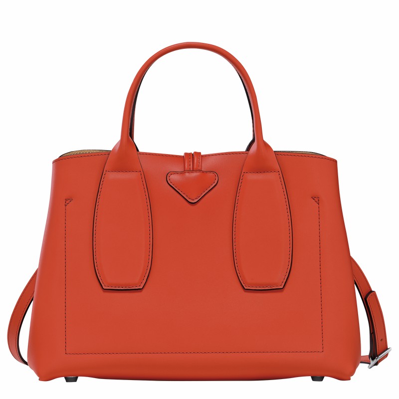 Longchamp Le Roseau M Handtas Dames Oranje Belgium | 10058HCL685