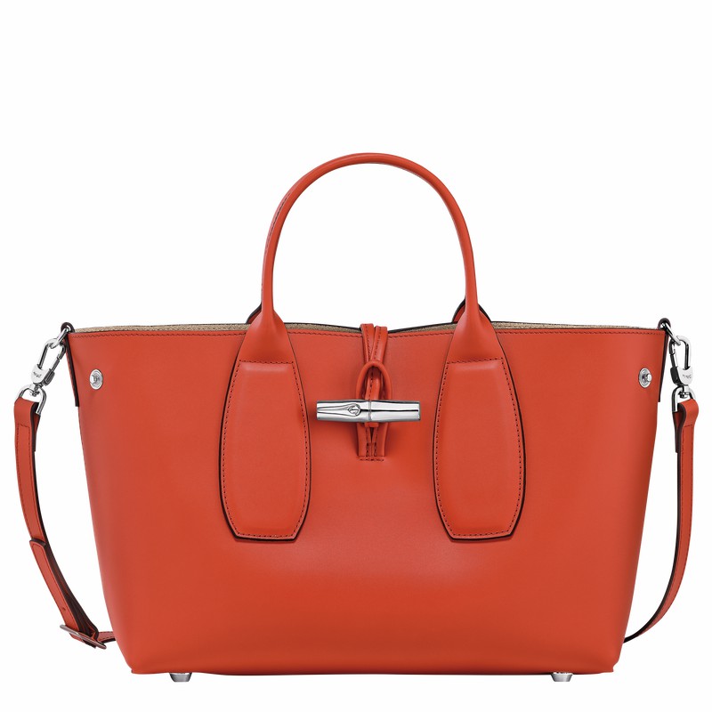 Longchamp Le Roseau M Handtas Dames Oranje Belgium | 10058HCL685