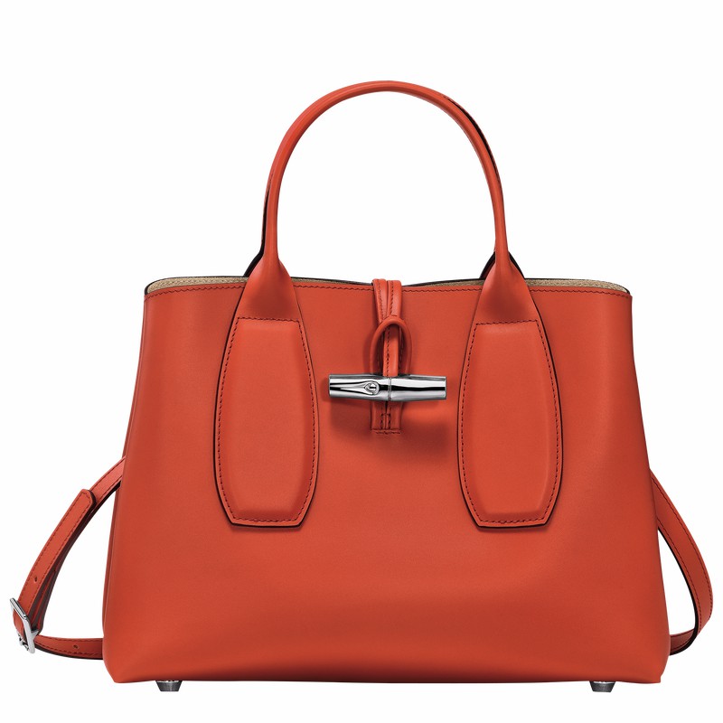 Longchamp Le Roseau M Handtas Dames Oranje Belgium | 10058HCL685