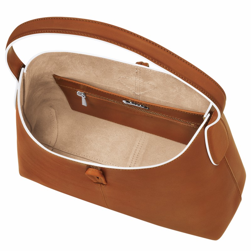 Longchamp Le Roseau M Hobo Tas Dames Bruin Belgium | 10153HQS504