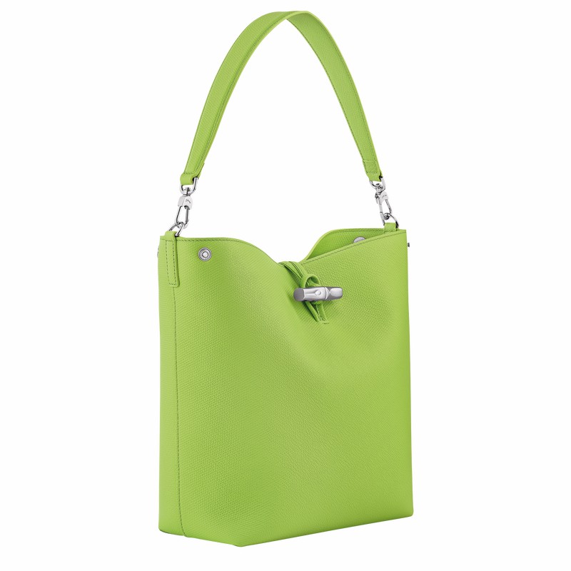 Longchamp Le Roseau M Schoudertas Dames Groen Belgium | 10281HFP355