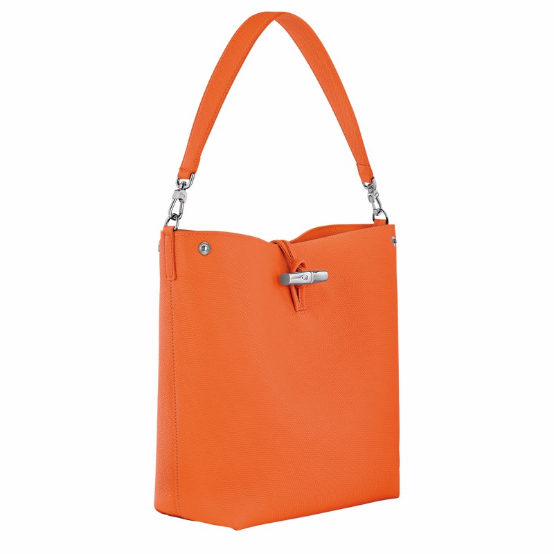 Longchamp Le Roseau M Schoudertas Dames Oranje Belgium | 10281HFP017