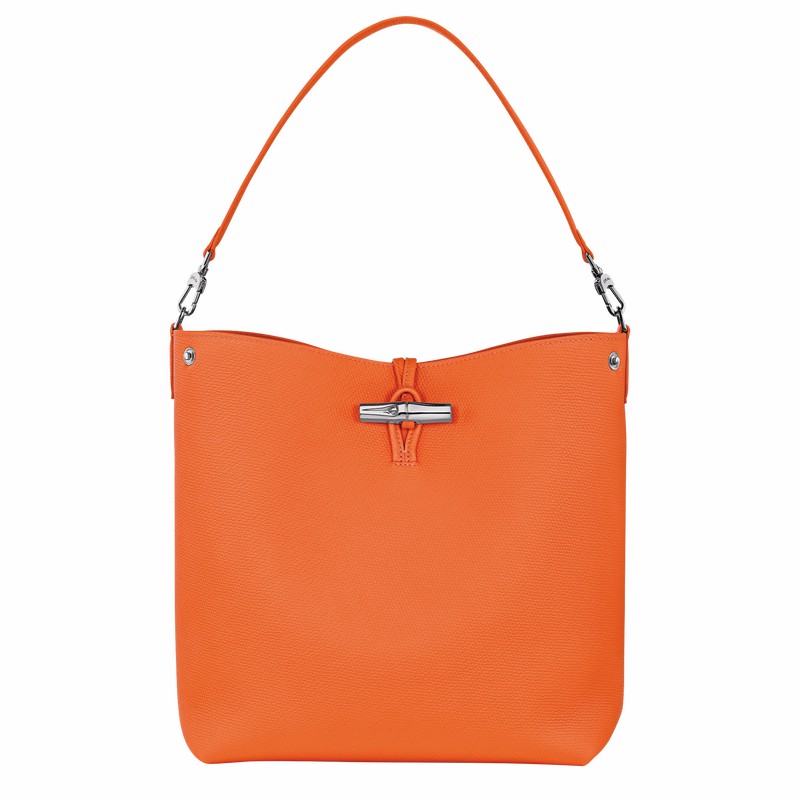 Longchamp Le Roseau M Schoudertas Dames Oranje Belgium | 10281HFP017