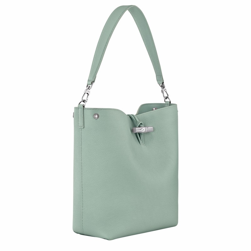 Longchamp Le Roseau M Schoudertas Dames Celadon Belgium | 10281HFP282