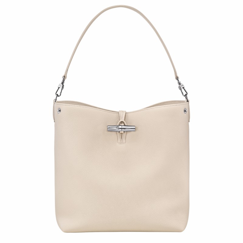 Longchamp Le Roseau M Schoudertas Dames Wit Belgium | 10281HFP555