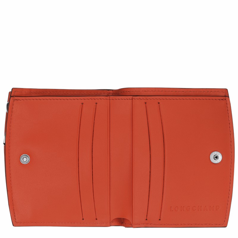 Longchamp Le Roseau Portefeuille Dames Oranje Belgium | 30011HCL685