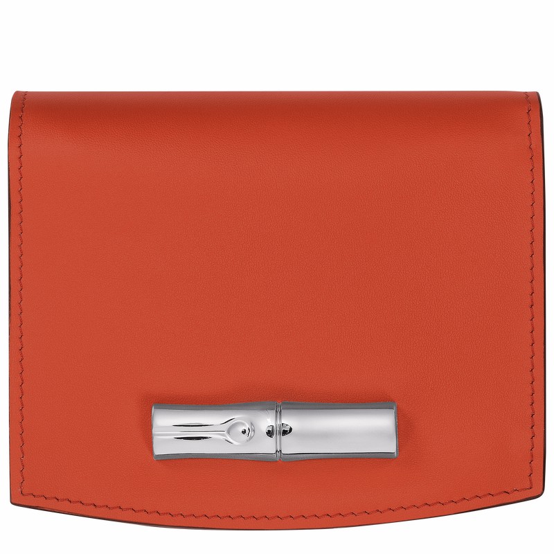 Longchamp Le Roseau Portefeuille Dames Oranje Belgium | 30011HCL685